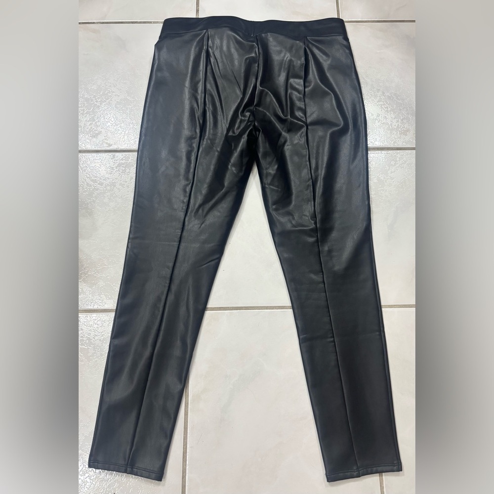 LOFT Black Faux Leather-Style Pants - Picture 2 of 3
